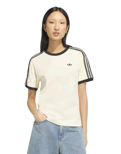 adidas Originals - Cremehvid T-shirt med 3 striber - view 1