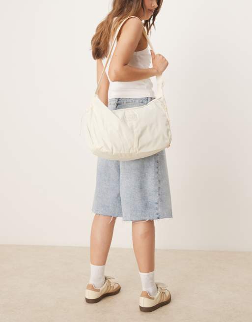 adidas Originals crescent crossbody bag in off white | ASOS