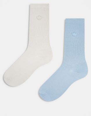 adidas Originals crew 2 pack socks in multi