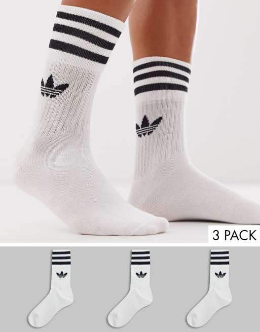 adidas Originals crew socks White pack of three ASOS