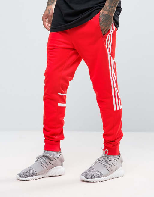 Adidas originals store red joggers