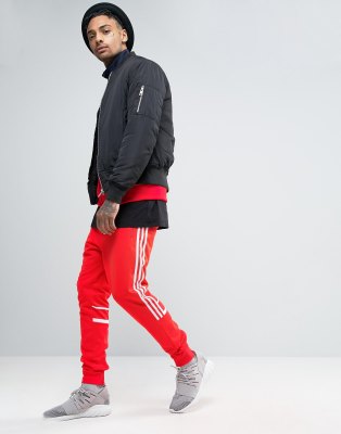 red adidas joggers outfit