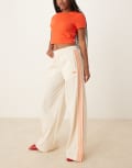 [adidas Originals] adidas Originals crochet 3 stripe track pants in off white L wonder white