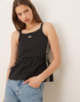adidas Originals crochet 3 tank top in black