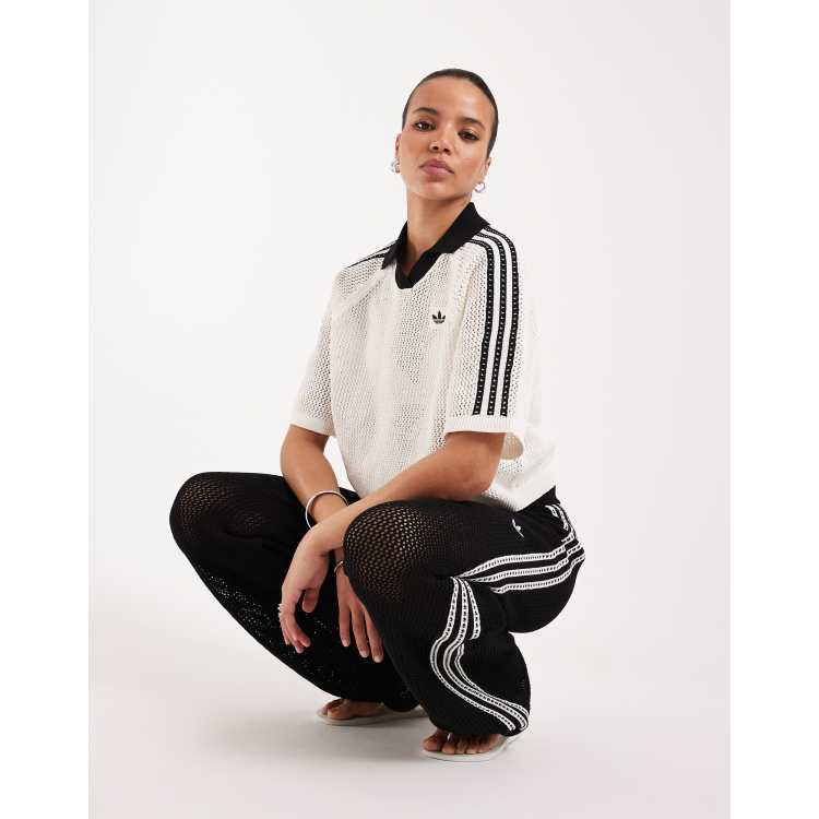 adidas Originals crochet polo shirt in off white | ASOS