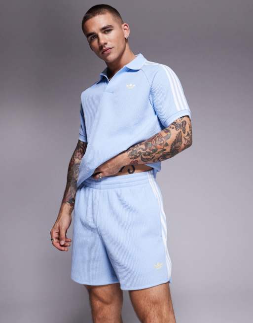 adidas Originals crochet polo shorts in blue | ASOS