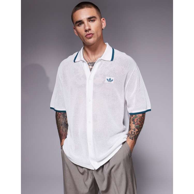 adidas Originals crochet shirt in white | ASOS