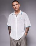 [adidas Originals] adidas Originals crochet shirt in white XS WHITE