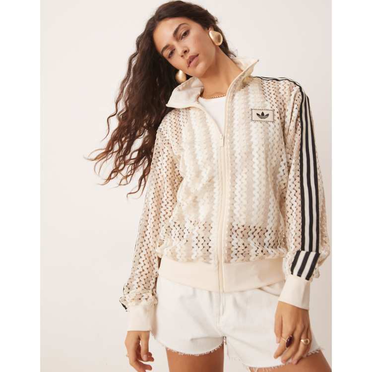 adidas Originals crochet track jacket in white | ASOS