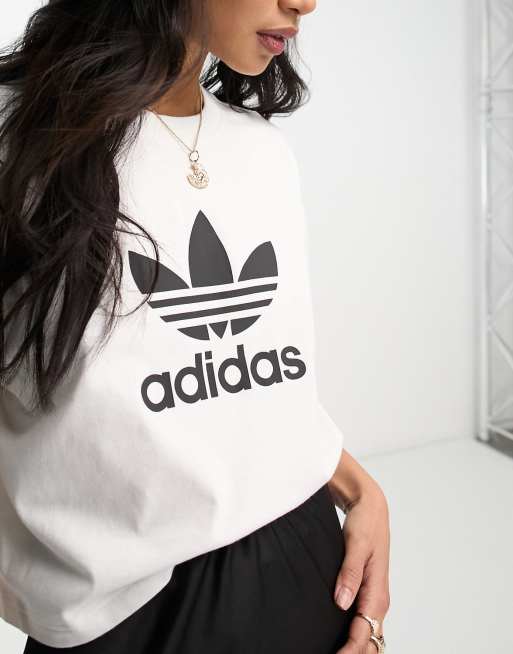 Women's Adidas Originals Bra Top, Size XL - White/Black - Dutch Goat