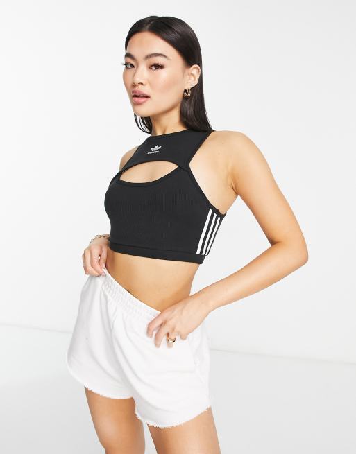 adidas Originals - Crop top met uitsnijding in zwart