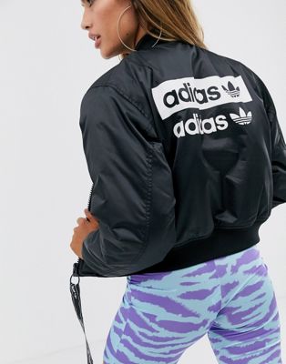 adidas cropped bomber jacket pink