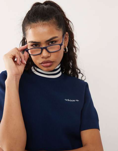 adidas Originals - Cropped coltrui in blauw - view 1