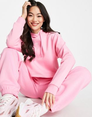 adidas Originals cropped essentials hoodie in pink
