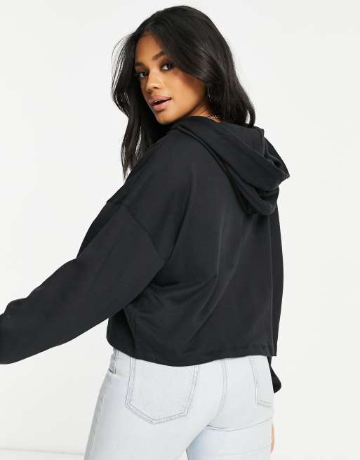 adidas Originals cropped hoodie in black ASOS