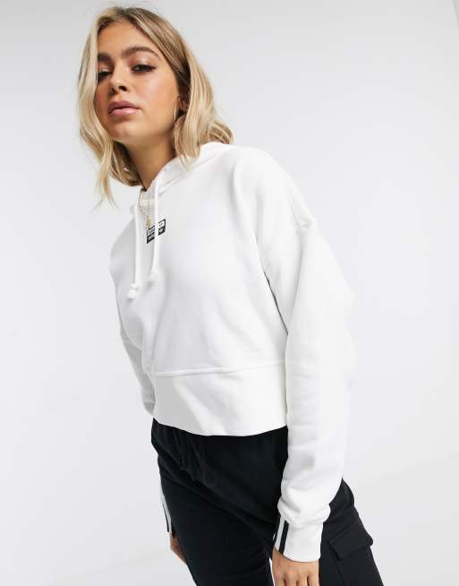 adidas Originals cropped hoodie in white ASOS