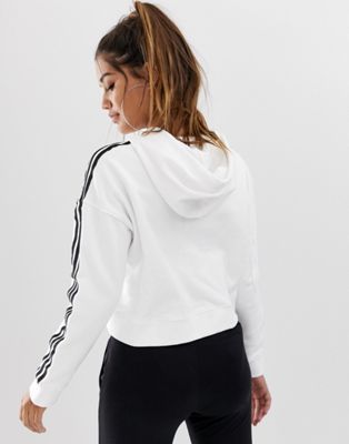 white adidas cropped hoodie