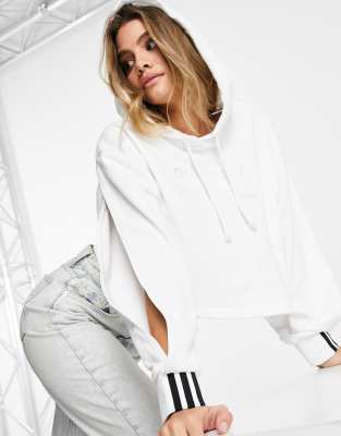 adidas originals cropped hoodie white