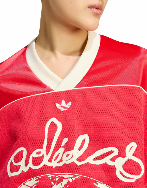 adidas Originals cropped jersey in red | ASOS