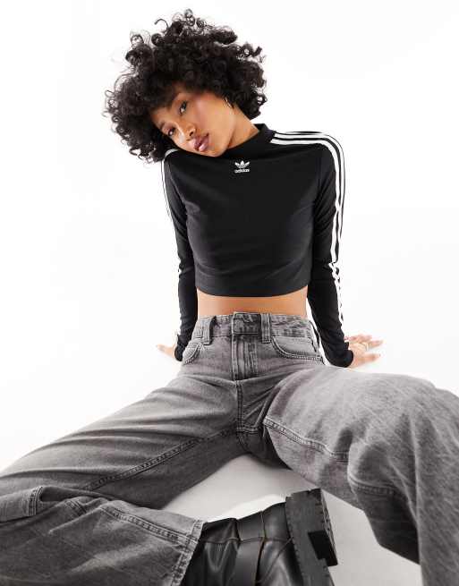 Adidas cropped long sleeve top hotsell