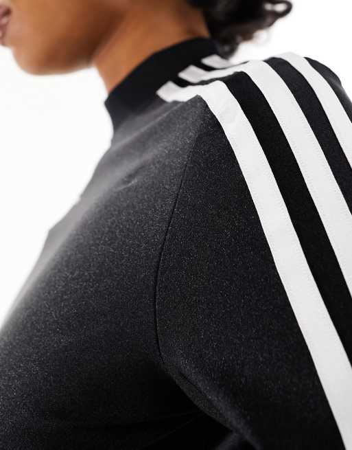 adidas Originals cropped long sleeve top in black