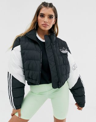 adidas puffer cropped jacket
