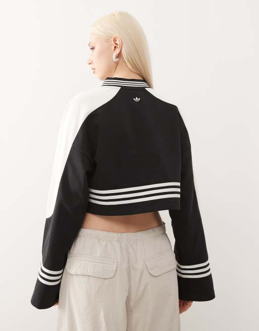 adidas Originals cropped sweatshirt in black