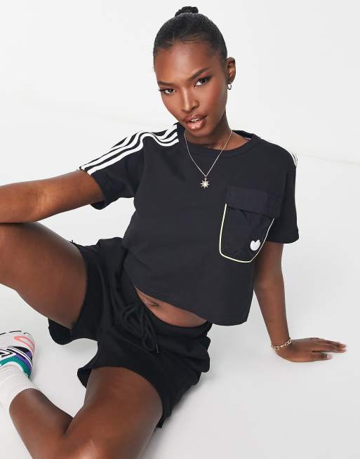 adidas Originals cropped t-shirt in black | ASOS