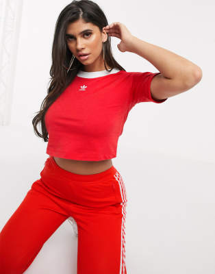 cropped red shirt