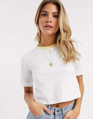 white cropped adidas top