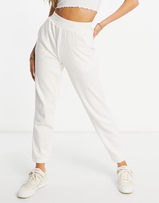 Cuffed discount white joggers