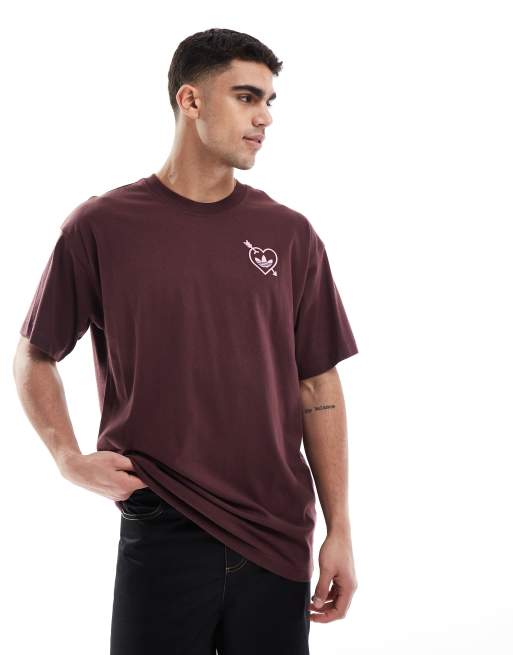 adidas Originals cupid graphic t-shirt in burgundy