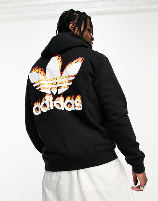 adidas Originals Czarna bluza z kapturem i grafik z logo