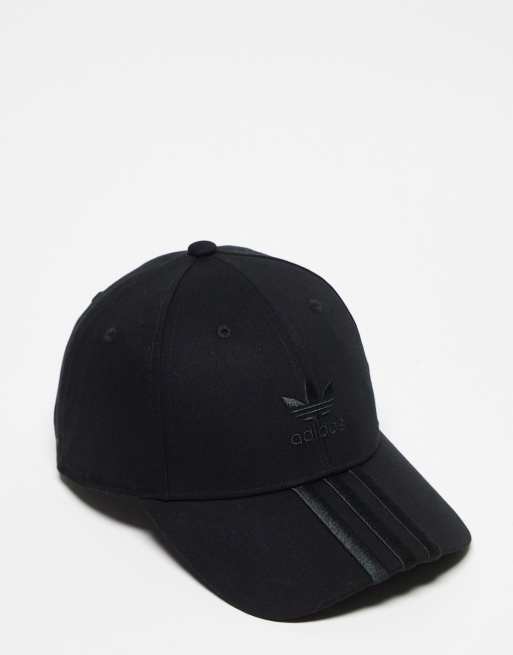 adidas Originals – Czarna czapka z daszkiem z trzema paskami