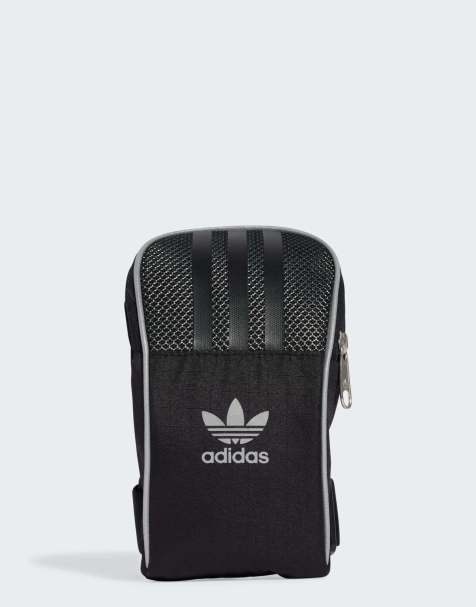 adidas Originals – Czarna mała saszetka z odblaskowymi srebrnymi lamówkami - view 1