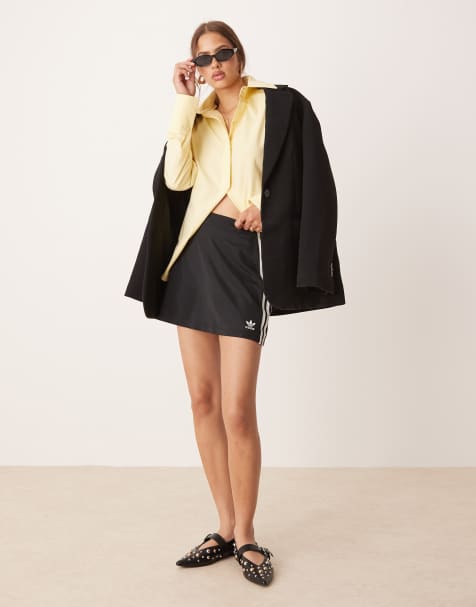 adidas Originals – Czarna spódnica mini z motywem trzech pasków - view 1