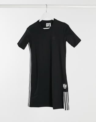 adidas Originals – Czarna szmizjerka z dużym logo Trefoil 3D