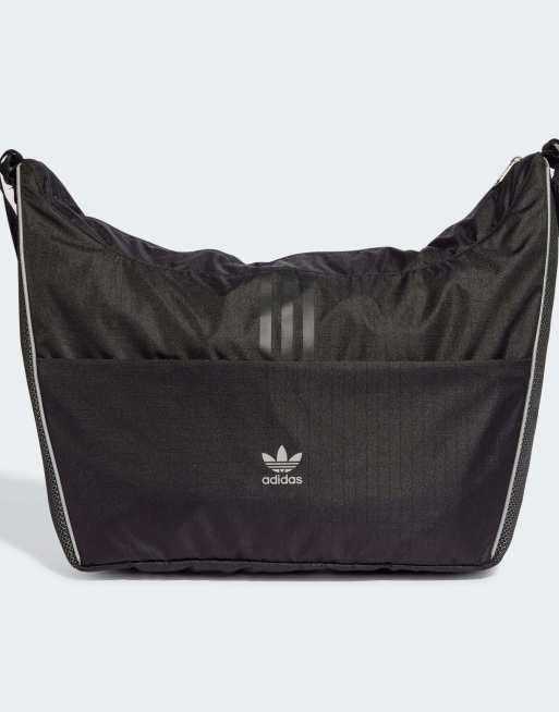 adidas Originals – Czarna torba typu shopper z odblaskowymi srebrnymi lamówkami