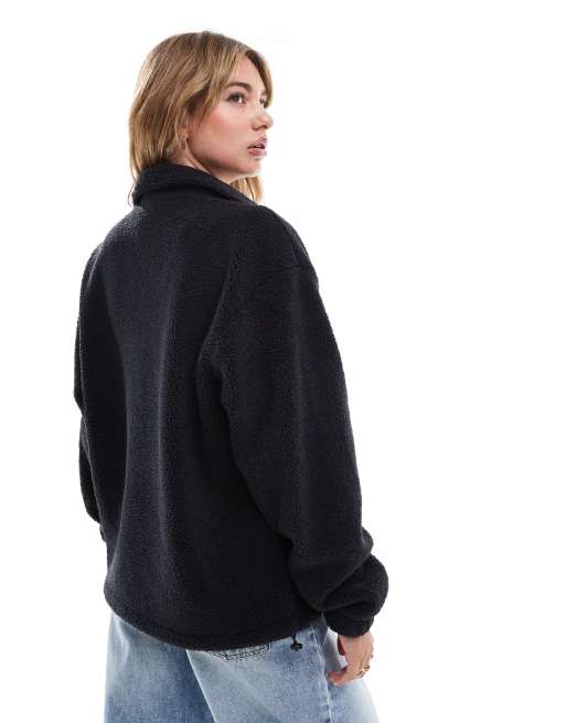 HYPE ブラック ジャケット adidas Originals – Czarna zapinana na zamek kurtka ze sztucznego