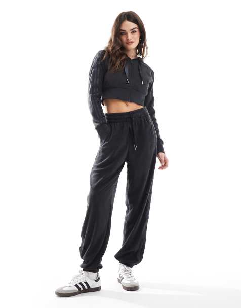 adidas Originals – Czarne polarowe joggersy, część zestawu - view 1