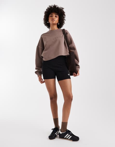 adidas Originals – Czarne szorty z 3 paskami w białym kolorze - view 1