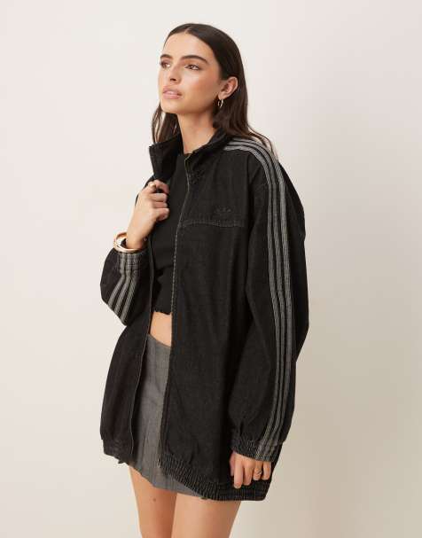 adidas Originals – Czarny jeansowy top dresowy - view 1