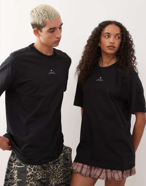adidas Originals – Czarny T-shirt z grafiką i małym logo - view 1
