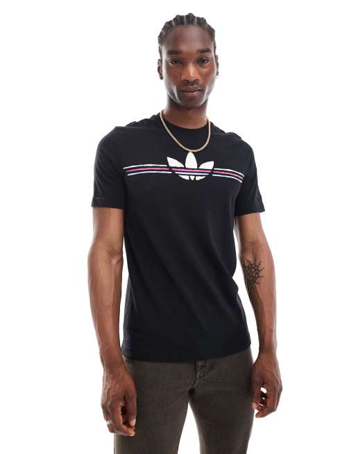 adidas Originals – Czarny T-shirt z grafiką z logo w stylu lat 80.