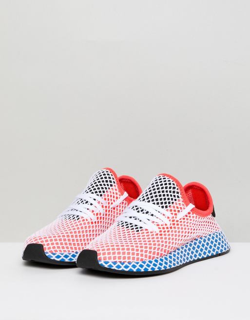 adidas Originals Deerupt Runner Baskets Rouge et bleu