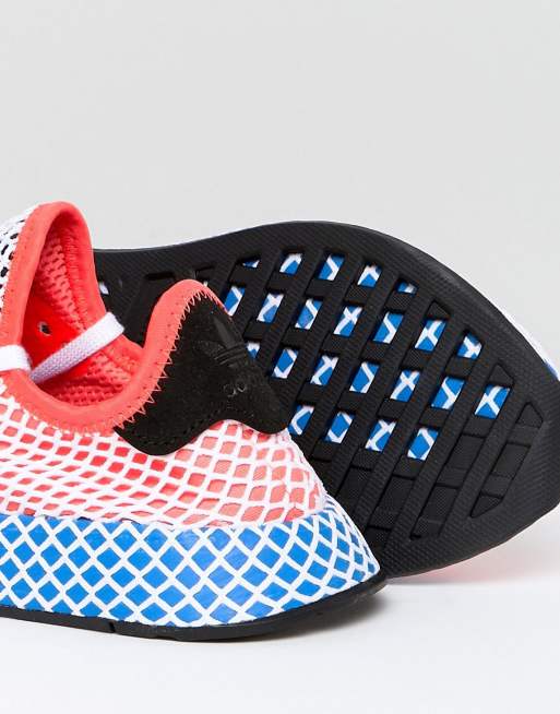 adidas Originals Deerupt Runner Baskets Rouge et bleu