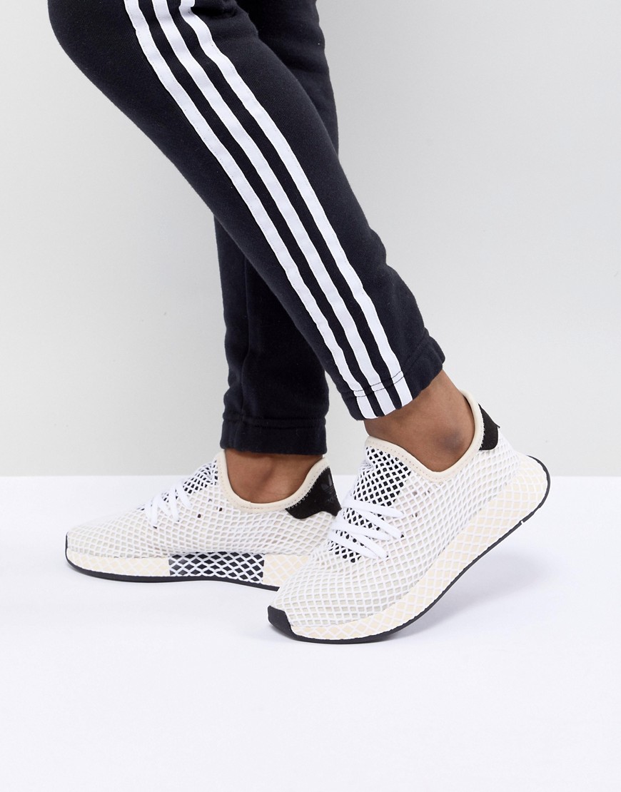 Adidas Originals Deerupt Runner Trainers In White-Black