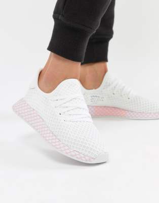 adidas originals deerupt trainers in triple white