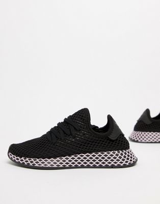 adidas originals deerupt trainers in white and lilac