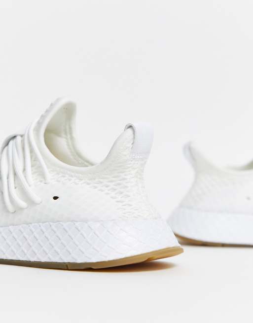 Adidas originals deerupt trainers in discount triple white